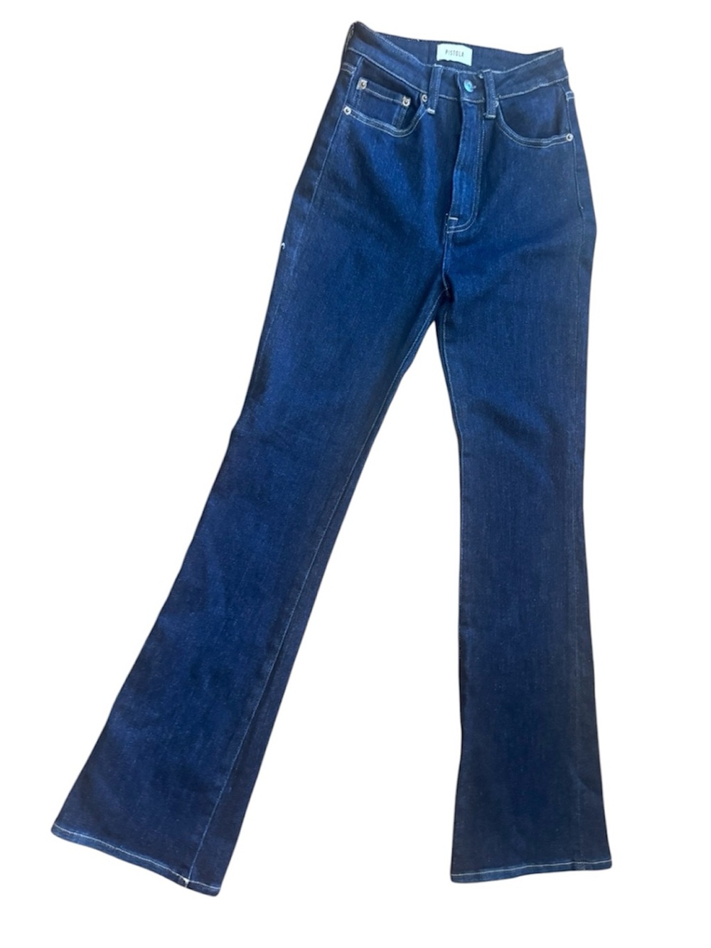 PISTOLA HIGH RISE DARK WASH FLARE JEANS SIZE 24
